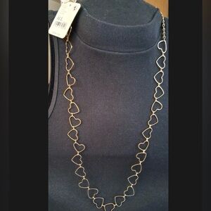 Vintage Free People NWT Gold Tone Heart Link Necklace